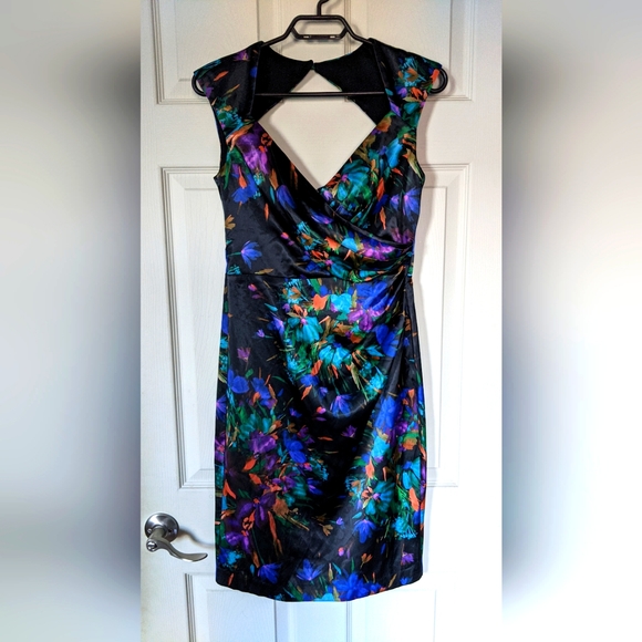 Black Floral Elegant Party Dress - Picture 1 of 5